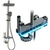 DEWINNER Colonna Doccia Grigio Titanio Con Testa Quadrata DEWINNER - Display a LED-Colonna Doccia 4 Modalità e Altezza Regolabile - Testa, Getto, Rubinetto e Soffione Doccia