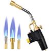 Yapasopu GJ-8000 - Kit torcia a propano ad alta intensità MAPP con accensione automatica e pulsante in ottone Torcia di saldatura con 3 ugelli per collegamento filettato MAPP CGA600