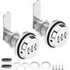 QWORK® Set di 2 serrature a combinazione a camma, serrature a 3 cifre senza chiave per armadi, cassetti, armadietti per palestra e altro (30 mm, argento)