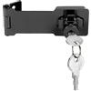 Litensh Lucchetto a serratura, chiusura a chiave con diverse chiavi, cassetto armadietto Serratura, Lucchetto Hasp, Chiusure Hasp, chiavistello, serratura per porte (Black 4 Inch)