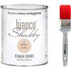 bianco Shabby CHALK PAINT Rosa Antico & PENNELLO - Pittura Shabby Chic Vintage EXTRA OPACA (1 Litro) + Pennello Professionale (40 mm)