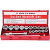 KATSU Tools KATSU Set di Chiavi a Bussola 3/4 21 Pezzi, 19-50mm Metrico Esagonale a 6 Punte con Chiave a Cricchetto a 24 Denti in Custodia d'Acciaio, Attrezzi Meccanici Riparazione Automatica (Budget)