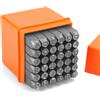 QWORK® Set di numeri da 36 pezzi, lettere da 6 mm A-Z, numeri da 0 a 9, simboli &, punzoni in metallo per metallo, plastica, legno e pelle