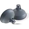 LEDSone Confezione da 2 lampade in metallo retrò moderne da 30 cm, paralumi facili da montare per lampade a sospensione industriali vintage, cucina, bagno, lampada a sospensione antica (Grigio)