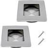 Coufce Confezione da 2 maniglie da incasso a filo da 70 x 70 mm, in acciaio inox, quadrate, invisibili, piatte, per porte di armadi, porte tascabili, credenze della cucina