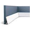 Orac Decor Orac Battiscopa SX179 DIAGONAL 200 cm x 9,7 cm x 2,9 cm Polistirene estruso (HDPS) liscia liscia con canali passacavi primerizzato