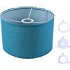 EYERIYO Paralume in tessuto, 20 x 18 cm, per lampada da tavolo, da parete, da comodino e da terra, in lino naturale, realizzato a mano, con convertitore per E27, E26, E14, 11 mm, colore: blu mare