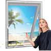 Eejovative Ufficio Zanzariera Tenda 105x135cm Bianco per Porta Ingresso A Rullo Per Finestra Interna Scorrevole