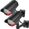 Behogan Telecamera Finta: 2 Pezzi Montaggio a Parete e Soffitto, Telecamera Finta con LED Rosso Lampeggiante, Finta Telecamera di Sorveglianza per Interno ed Esterno (Nero)