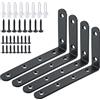 Sayayo Staffe per Mensole Staffe a L Staffe per Mensole Pesanti Staffa Mensola Industriale Supporto da Parete Squadrette Angolari 125 mm * 75 mm, Acciaio inossidabile Nero Opaco, 4 pezzi, EJ5207B-4P