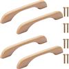 NAKUPENDA 4Pcs Maniglia in Legno Maniglie Dell'armadio in Legno Maniglia del Cassetto Mobili Maniglia Della Porta per la Cassetto Dell'armadio Lunghezza Complessiva 160mm(Piatto)
