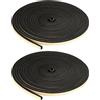 PATIKIL Nastro Autoadesivo in Schiuma, 2Pz 15mm W x 10mm T x 10m EPDM Neoprene Nastro Isolante Guarnizione Gomma Adesiva per Porte Finestra e Condizionatore, Nero