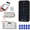 FUSYTULY WiFi Sistema di Controllo di Accesso Tastiera Biometrica IP68 RFID 125KHz 13.56MHz con Serratura Elettrica del Bullone, Tuya APP/Impronta Digitale/Carta RFID/Sblocco Della Password