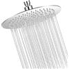 TIDEVAN Soffione a pioggia da 20 cm, soffione fisso a pioggia 304, soffione doccia a pioggia regolabile a 360°, con ugelli autopulenti (argento)