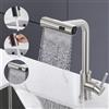 Ulytid Rubinetto Cucina con Doccetta Estraibile, Rubinetto Lavello Cucina Cascata a 3 Modalità, Miscelatore Cucina Monocomando Girevole a 360°, Acciaio Inox 304 Spazzolato, Risparmio Idrico