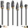 SoundZero 6 Pezzi Set di Frese Rotanti per Metallo, Frese per Metallo Gambo 6mm, Frese per Lavorazione Metallo Duro Professionali, Con Gambo da 1/8, Per la Lavorazione Del Legno Fai-Da-Te, Lucidatura, Foratura