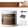 MOLLOR Tintura per Legno ad Acqua 500g, Olio per Legno con Finiture Multiple per Mobili Interni ed Esterni, Pannelli Legnosi, Armadi e Cosi', Asciuga Veloce, Basso Odore (Teak con Strumenti)
