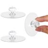 Qianyu 2 pomelli trasparenti per cassetti e armadietti, maniglie a forma di diamante per armadio, cucina, armadio, bagno, comò, mobili, porte, finestre, autoadesivi, rimovibili, a spinta