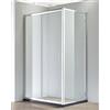 Generico Box Doccia Angolare 80x100 cm con 1 Apertura Scorrevole e 1 Lato Fisso Vetro Temperato Trasparente 6mm Altezza 190 cm Profili in Alluminio cromo