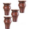 Möbelbeine 4 Pezzi di Gambe per Mobili,Piedini per Divani In Legno,Gambe per Tavoli In Rovere,Gambe per Comodini,Gambe per Mobile Tv,Gambe per Tavolini,Forte Capacità Portante(Red-brown6cm/2.4in)