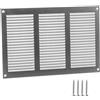 TURVENT Griglia di ventilazione zincata, 300 x 200 mm, griglia di ventilazione in metallo con zanzariera, copertura di ventilazione rettangolare per pareti e soffitti, griglia di ingresso e scarico per