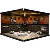 NUEIOVRW 1/64 Diorama Garage Modello, Triplo Luce LED Parcheggio Scena Display Case, per 1:64 Diecast Modellino Auto Display 20 Veicoli Disponibili, vetrina Showroom (B)