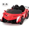 RELAX4LIFE Macchina Elettrica Lamborghini per Bambini 12 V con porta idraulica, telecomando, MP3 e luce LED, 3 Velocità, 3-6 km/h, per Bambini 3-8 Anni (ROSSO)