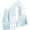Velinda Completo 11 grandi mattoni,blocchi,cubi in schiuma gioco bambino, scuola materna (colore: bianco, blu (pastello))