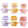Cyberwork Set di 6 abiti per bambole in miniatura da 17 cm, 3 cappelli colorati + 3 maglioni, accessori eleganti per bambole da collezione, da cambiare, decorare (bambola non inclusa) (viola, rosa, giallo)