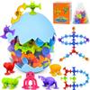 Ulikey Giocattoli Ventosa, 42 Pezzi Giochi Bagnetto, Giocattolo a Ventosa in Silicone con Scatola portaoggetti, Giocattoli Sensoriali Modellazione di Animali per Bambini Regalo 3 4 5 6