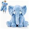 Fouvin Elefante di peluche, 60 cm, XXL, morbido elefante, grande peluche decorativo, regalo per amici, familiari e amanti degli animali