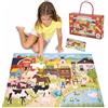BONNYCO Puzzle Bambini XXL Animali della Fattoria 48 Pezzi Grandi e Guida | Puzzle Gigante di 92 x 62 cm. Idee Regalo Bambino e Bambina Educativi dei 2 a 8 Anni, Attività e Giochi per Bambini Fattoria