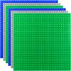 KEWUZY 6 pannelli da costruzione per mattoncini classici, 25 x 25 cm, set di piastre di base per mattoncini da costruzione classici, compatibili con la maggior parte, piastra di base verde blu grigio