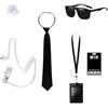 ChAusa 5 Pezzi Agente Costume Accessori Servizio Segreto Costume Accessori per Costumi da Agente Perfetto per Travestimenti da Spia Bambini e Adulti Ideale per Feste a Tema Carnevale Giochi di Ruolo