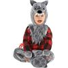 Morph Costume Lupo Mannaro Bambino, Costume Halloween Rosso | Tuta, Cappuccio & Copripiedi, Pelliccia Rossa a Quadri, Perfetto per Halloween, Ideale per il Gioco di Ruolo