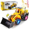 LioMaxi Bulldozer Giocattolo,camminare automatico con suono e luce veicoli da cantiere,Camion da Cantiere Bulldozer,Giocattolo di Sabbia da Miniera,con luci e musica multipla,per bambini 3-7anni