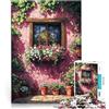 AITEXI Puzzle da 1000 pezzi per adulti Finestra con fiori Giocattoli educativi per l'apprendimento Giochi per famiglie Migliorare la memoria 38x26cm