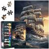 TISHIRON 1000 pezzi storici navi a vela Jigsaw puzzle barca a vela difficile sfida, puzzle per adulti come regali per la famiglia, festa della nave pirata Jigsaw puzzle 70 cm x 50 cm