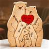 Smile lab Puzzle Personalizzato in Legno Famiglia Festa Della Mamma Idee Regalo Puzzle con Nomi Regalo Donna Uomo Compleanno Natale Anniversario Decorazioni Casa (Dolce orsetto)