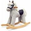 GIODICART Cavalluccio a Dondolo in Tessuto con Verso e Base Legno