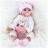 LKBOBIR Bambole Reborn Femmina 22 Pollici Realistic Vinile Silicone Morbido 55cm Reborn Babys Dolls Ragazzi e Ragazze Bambini Giocattoli bambole reborn in silicone Regali di Natale Adatto per 3 anni +