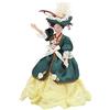 Hidyliu Decorazione per Casa delle Bambole in Porcellana in Miniatura da Donna Vittoriana per Casa delle Bambole 1/12, Vestito Verde e Capelli Ricci Castani, Design Raffinato, 6,6 X 2,2 Pollici,