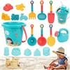 TUIBEIDAMAI Set 18 Pezzi Giochi Spiaggia Bambini Secchiello e Paletta Mare, con Borsa, Mini