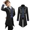 MVFEUIJ - Costume per bambini in stile vintage vittoriano, gotico, retro, tailcoat, vichingo, rinascimentale, medievale, steampunk (Nero, 140(9-10))