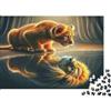 5M3D7C8V Giovane Leone Riflesso allo Specchio Puzzle 1000 Pezzi Carta Puzzle per Adulti Fantasia Relax Focus Interazione Famiglia Regalo Decorazione 38x26cm/1000pcs