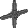 Gardena Micro-Drip-System Raccordo a croce 4,6 mm (3/16 pollici): per diramare tubi di derivazione e gocciolamento, installazione senza nodi, con tecnica collegamento Easy & Flexible (13214-20)