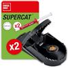 SWISSINNO Trappola per Ratti SuperCat - Tagliola a scatto robusta e riutilizzabile con esca arachidi - Extra forte interno esterno - Igienica pronta all'uso - 2 Trappole + 2 Siringhe di Esche