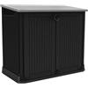 Dmora Armadio da Esterno Briantino 71.5x132x113.5h cm Nero Portattrezzi Impermeabile Apertura Battente, Mobile da Giardino 2 Ante