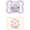 MAM Ciuccio con scudo ventilato, 2-6 mesi, con tettarella simmetrica, piatta, extra sottile e flessibile, in silicone, facile accettazione, con scatola autosterilizzante, MAM Supreme, rosa opaco,