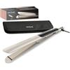 Cecotec Piastra Stretta per Capelli Ceramica Lisse NanoSilk Essence Champagne. NanoSilk, HeatMax 130-230°C, Keratina e Olio Di Argan, Auto Spegnimento, Pochette, Capelli Lucidi